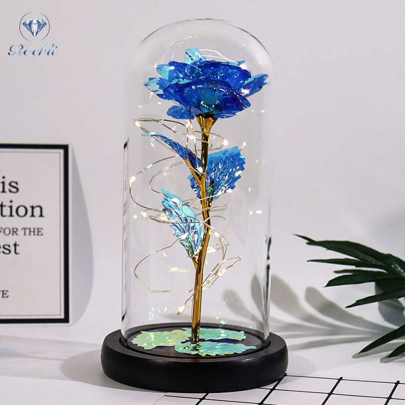 Long-Lasting LED-Lit Preserved Rose Display (Glass Dome)