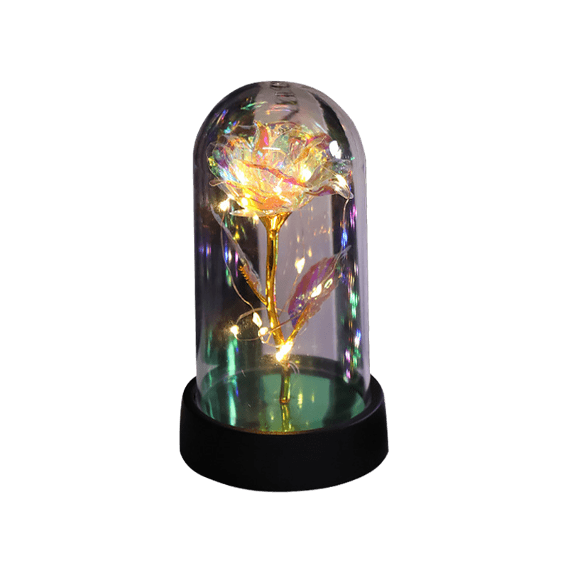 Long-Lasting LED-Lit Preserved Rose Display (Glass Dome)