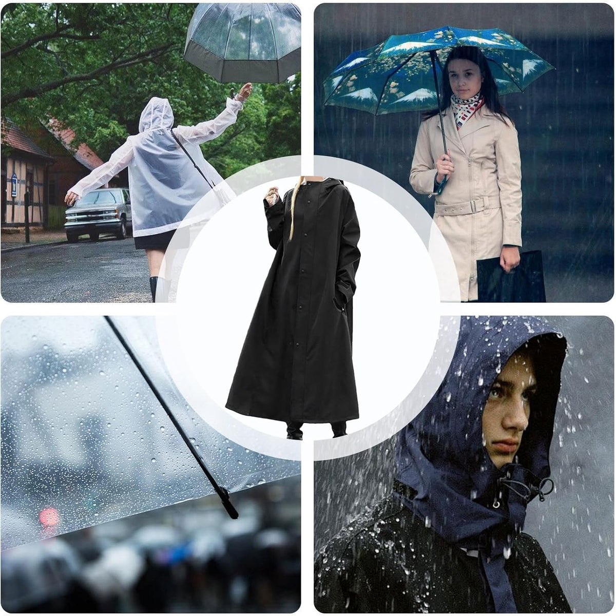 Long Raincoat Four-Layer Waterproof Breathable & Packable