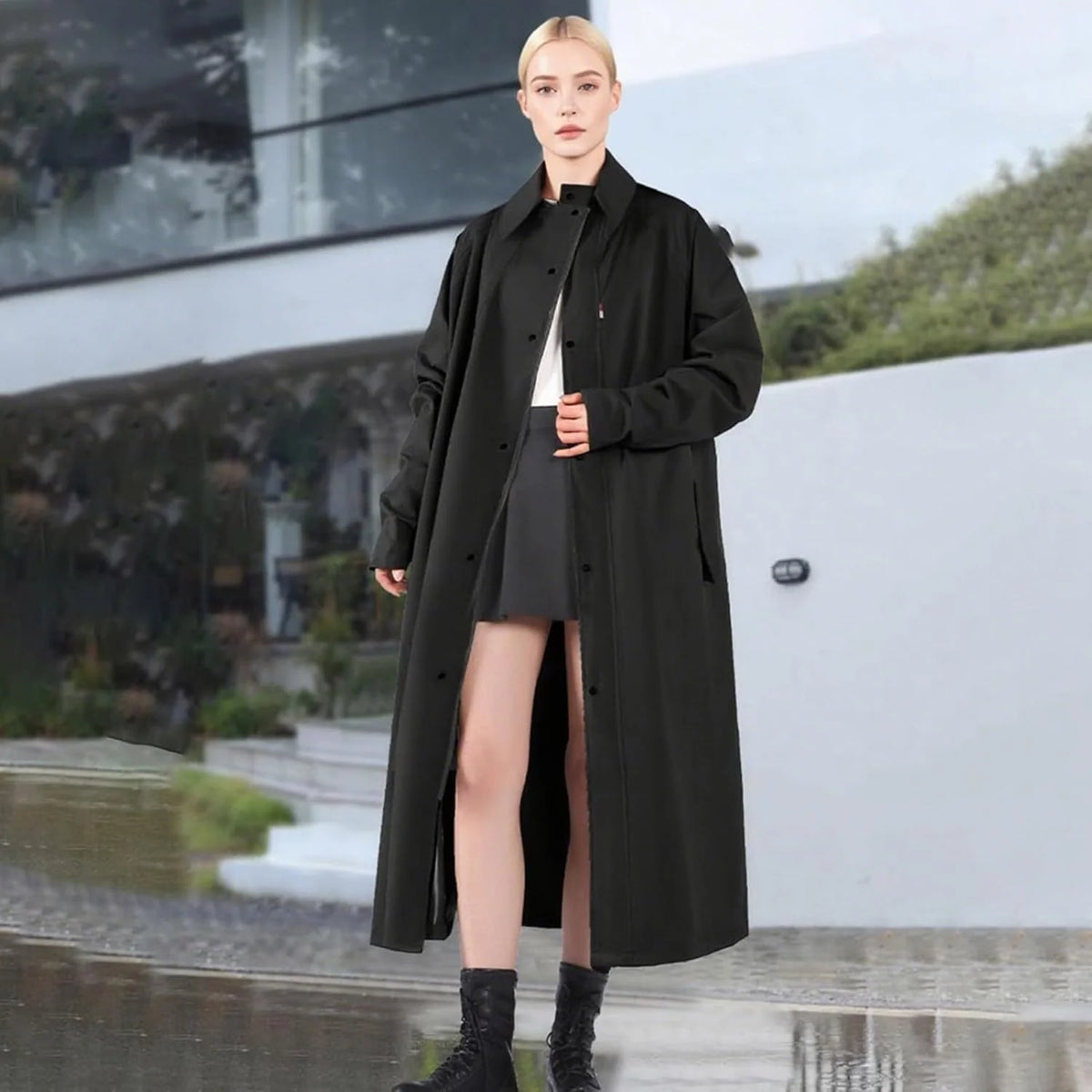 Long Raincoat Four-Layer Waterproof Breathable & Packable