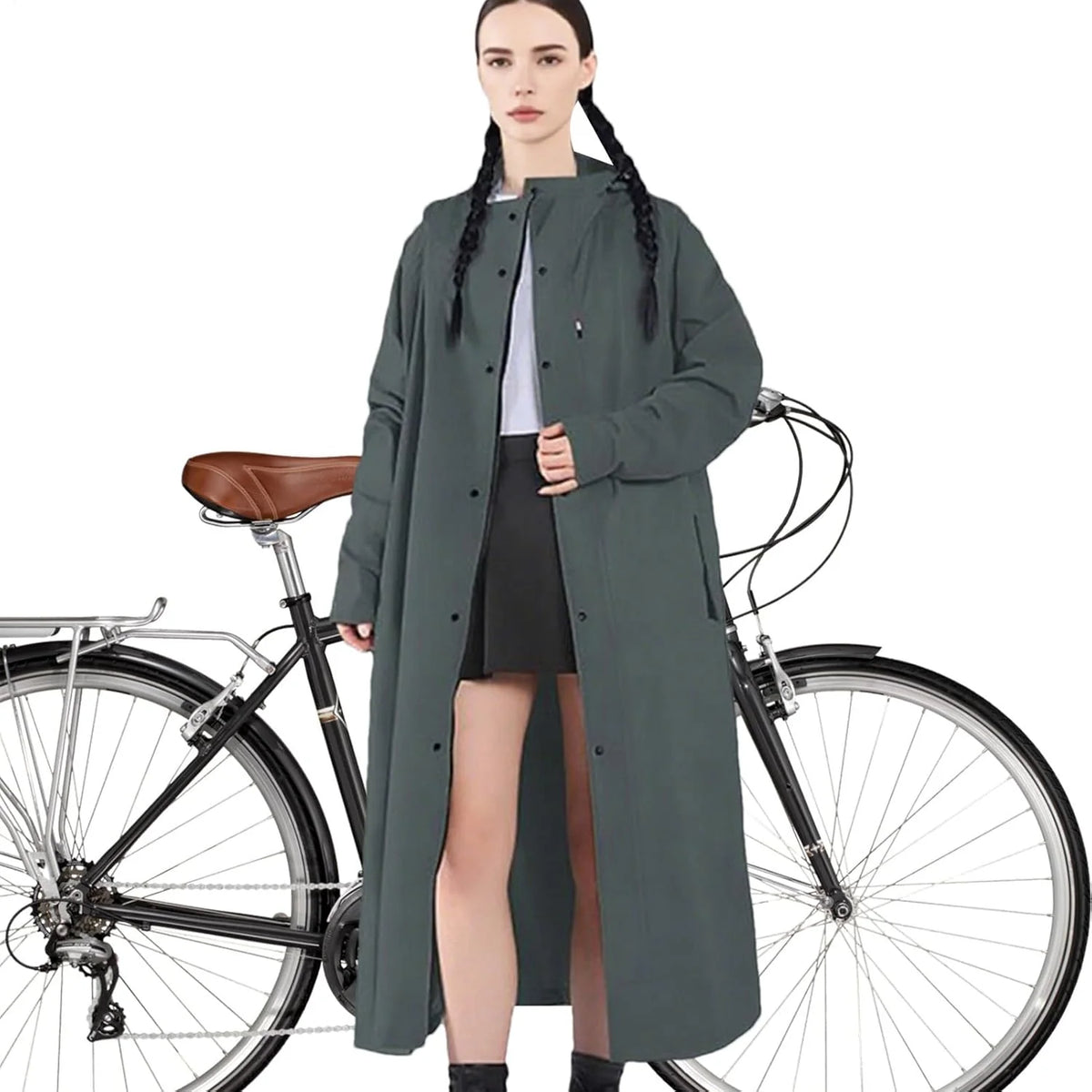 Long Raincoat Four-Layer Waterproof Breathable & Packable