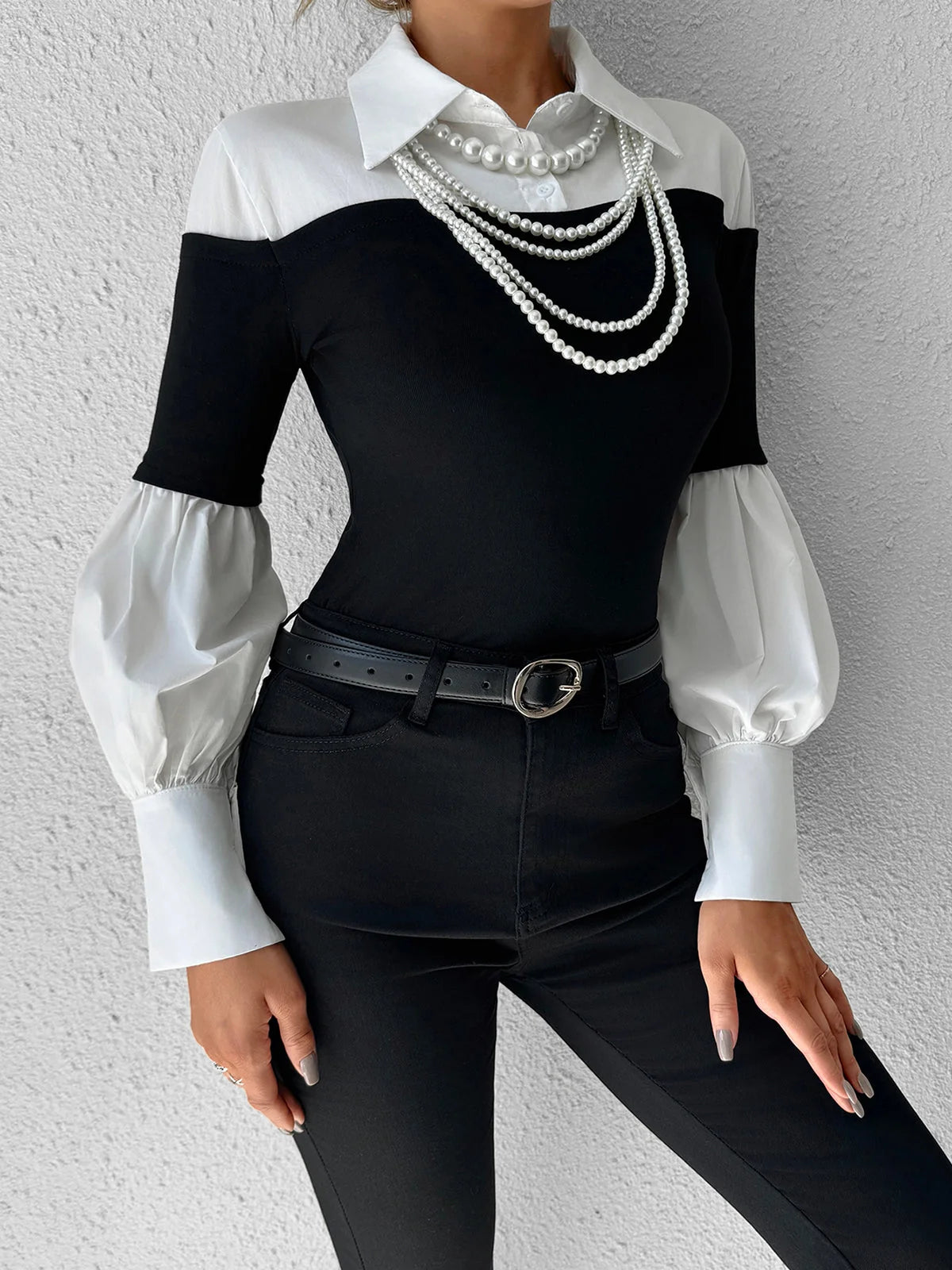 Long Sleeve Polo Shirt Breathable Cotton-Poly Structured Collar & Contrast Trim