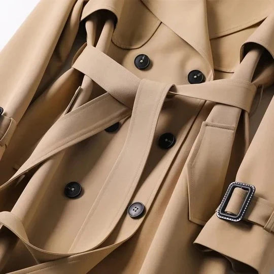 Long Trench Coat Adjustable Waist & Cuffs