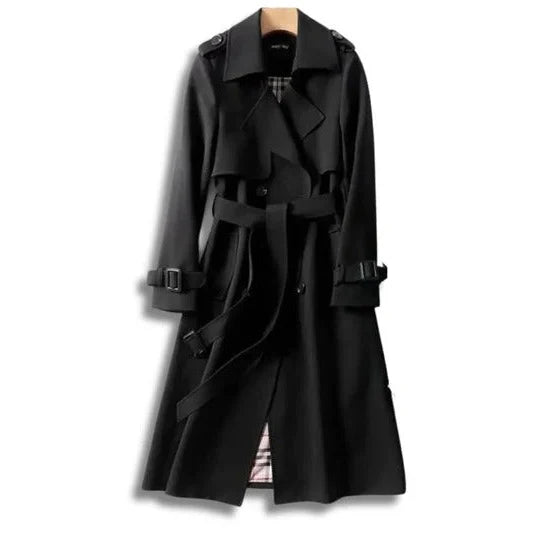 Long Trench Coat Adjustable Waist & Cuffs Tailored Minimal Design