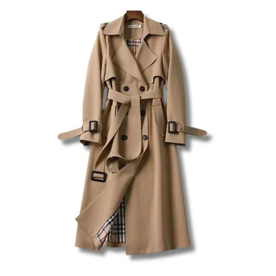 Long Trench Coat Adjustable Waist & Cuffs Tailored Minimal Design