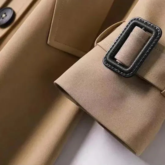 Long Trench Coat Adjustable Waist & Cuffs Tailored Minimal Design
