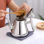 Loose Leaf Teapot Stainless Steel Built-In Infuser Drip-Free Spout