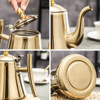Loose Leaf Teapot Stainless Steel Built-In Infuser Drip-Free Spout