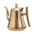 Loose Leaf Teapot Stainless Steel Built-In Infuser Drip-Free Spout
