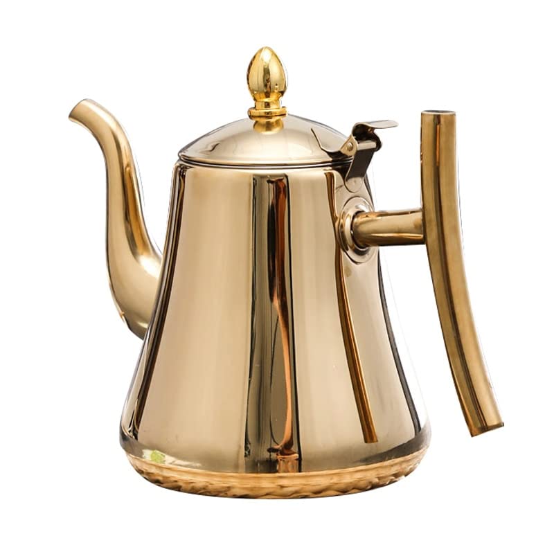 Loose Leaf Teapot Stainless Steel Built-In Infuser Drip-Free Spout