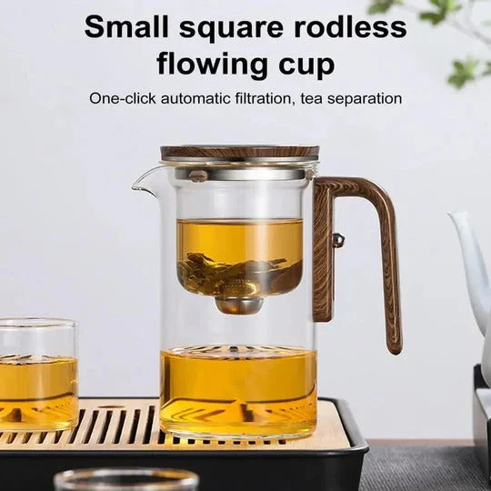 Loose-Leaf Teapot Water-Separation Infuser Precision Spout