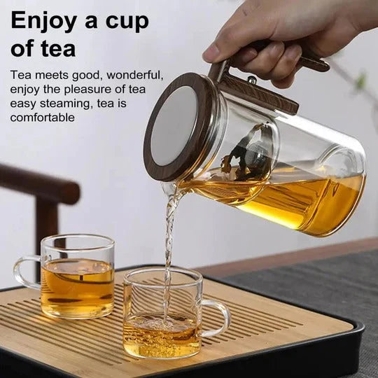 Loose-Leaf Teapot Water-Separation Infuser Precision Spout