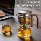 Loose-Leaf Teapot Water-Separation Infuser Precision Spout