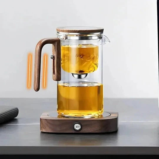 Loose-Leaf Teapot Water-Separation Infuser Precision Spout