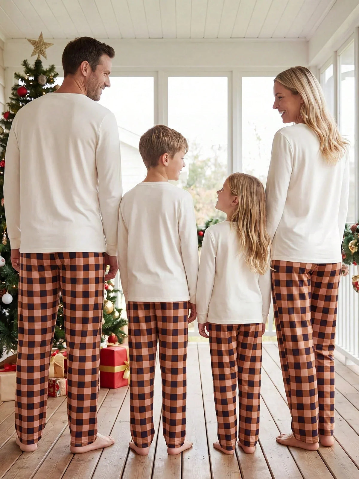 Lounge Set Christmas Fuzzy Long Sleeve & Ankle Pants