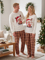 Lounge Set Christmas Fuzzy Long Sleeve & Ankle Pants