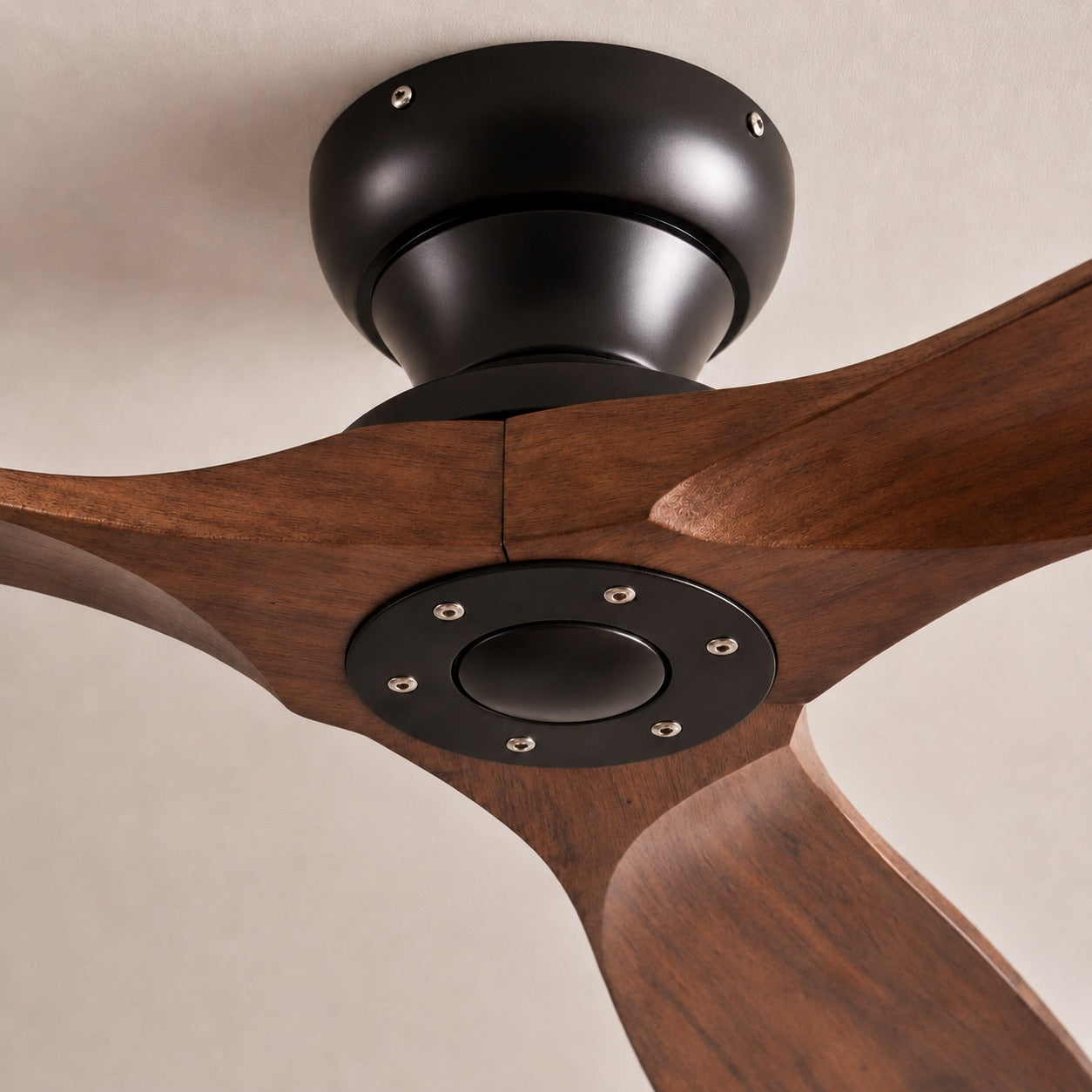 Low-Profile Quiet DC Motor Ceiling Fan (Scandinavian Wood Blades)
