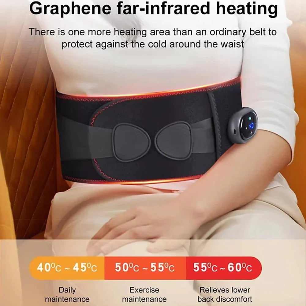 Lower Back Heat Belt Far-Infrared & Vibration USB-C Rechargeable