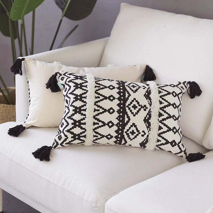 Lumbar Cushion Cover Boho Ethno Hand-Tufted