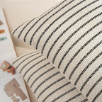 Lumbar Cushion Cover Cotton-Linen Handwoven Stripe Hidden Zipper