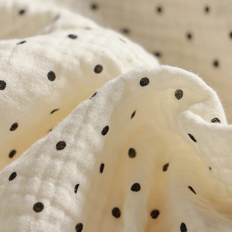 Lumbar Cushion Ruffled Trim & Polka Dot Cotton Blend