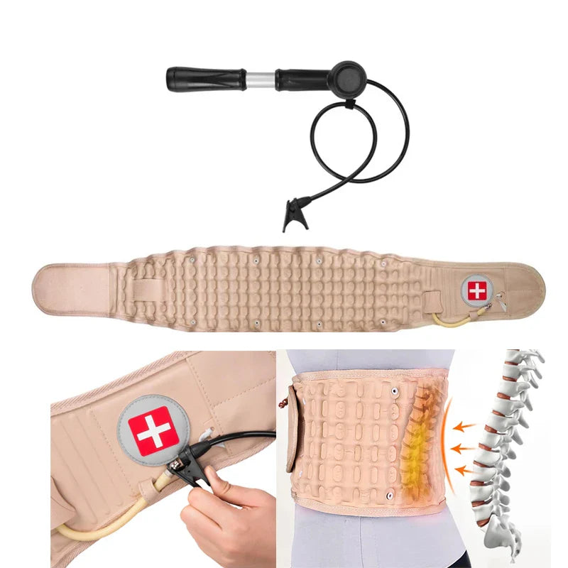Lumbar Decompression Belt Adjustable Air Traction Breathable Fabric