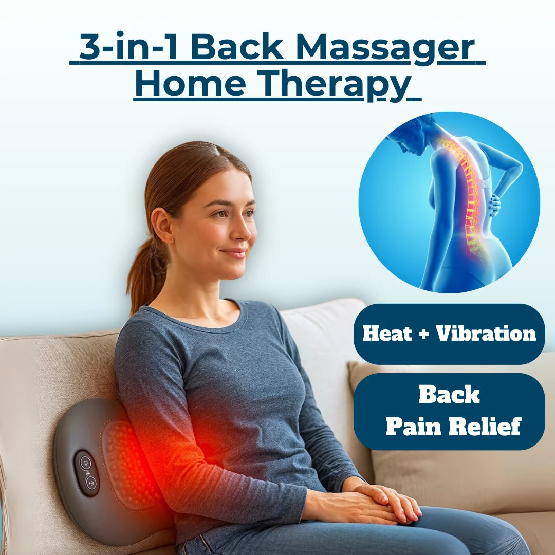 Lumbar Massager Heat & Vibration Cordless Rechargeable