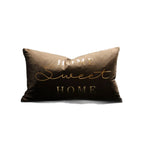 Lumbar Pillow Cover Embroidered Metallic Script Soft-Touch Hidden Zipper