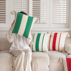 Lumbar Pillow Cover Handwoven Cotton Tassels Hidden Zipper