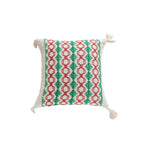 Lumbar Pillow Cover Handwoven Cotton Tassels Hidden Zipper