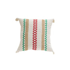 Lumbar Pillow Cover Handwoven Cotton Tassels Hidden Zipper