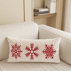 Lumbar Pillow Cover Microfiber Merry Christmas Print Hidden Zipper