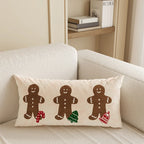 Lumbar Pillow Cover Microfiber Merry Christmas Print Hidden Zipper