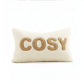 Lumbar Pillow Cover Plush Sherpa Raised Applique Hidden Zipper