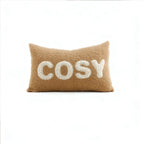 Lumbar Pillow Cover Plush Sherpa Raised Applique Hidden Zipper