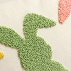 Lumbar Pillow Cover Tufted Bunny Applique & Hidden Zipper