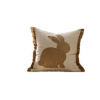 Lumbar Pillow Cover Tufted Bunny Applique & Hidden Zipper