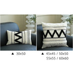 Lumbar Pillow Cover Woven Cotton-Blend Tufted Diamond & Tassels