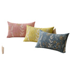 Lumbar Pillow Embroidered Velvet Removable Cover & Hypoallergenic Insert