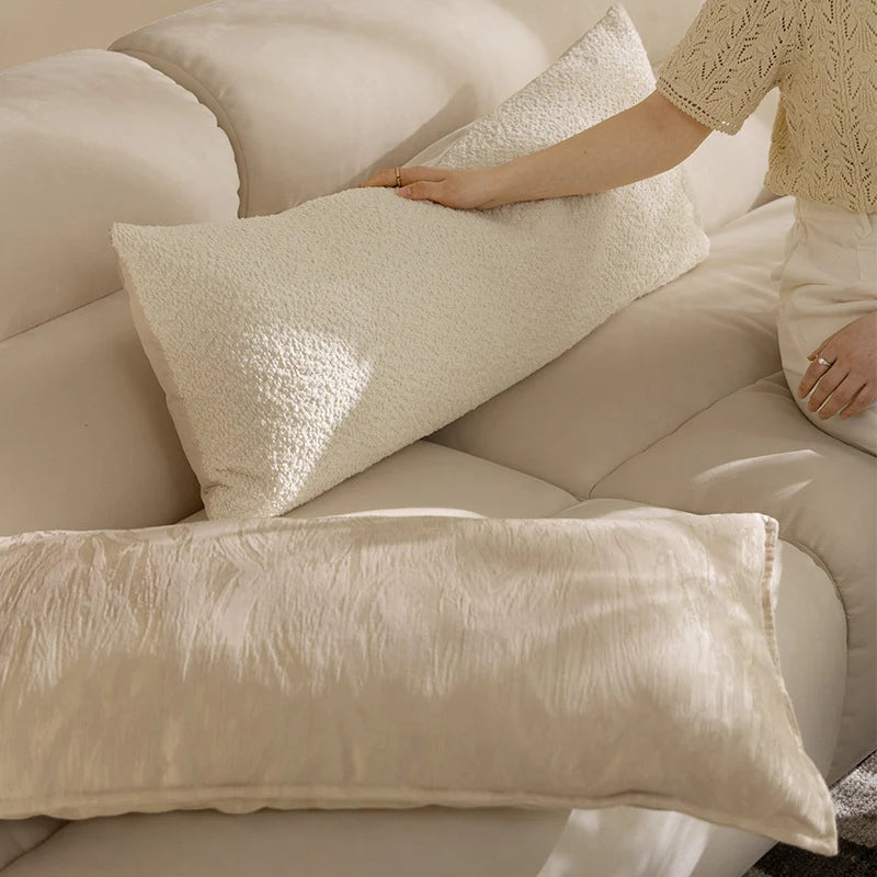 Lumbar Pillow Extra-Long Ergonomic Boucle Cover