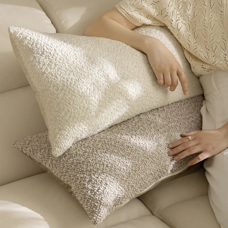 Lumbar Pillow Extra-Long Ergonomic Boucle Cover