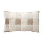 Lumbar Pillow Faux Fur Wavy Quilted 30x50 cm