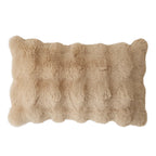 Lumbar Pillow Faux Fur Wavy Quilted 30x50 cm