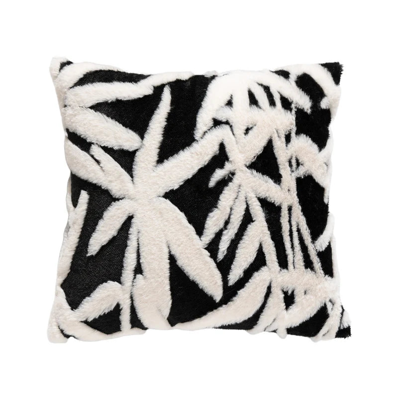Lumbar Pillow Faux Fur Wavy Quilted 30x50 cm
