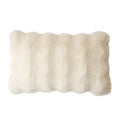 Lumbar Pillow Faux Fur Wavy Quilted 30x50 cm
