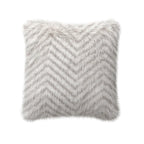 Lumbar Pillow Faux Fur Wavy Quilted 30x50 cm