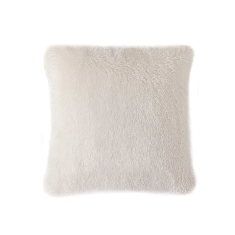 Lumbar Pillow Faux Fur Wavy Quilted 30x50 cm