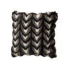 Lumbar Pillow Faux Fur Wavy Quilted 30x50 cm