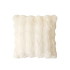 Lumbar Pillow Faux Fur Wavy Quilted 30x50 cm