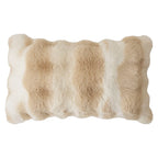 Lumbar Pillow Faux Fur Wavy Quilted 30x50 cm
